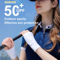 Golf Sunscreen Gloves Ice Silk Women Outdoor Sports Half-Finger Gloves Thin Section Breathable Sweat Absorption Conbo.
