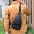Multifunctional Chest Bag Men's Fashion Trend Oxford Cloth Shoulder Bag Crossbody Bag Casual Sports Chest Bag With Headset Hole.