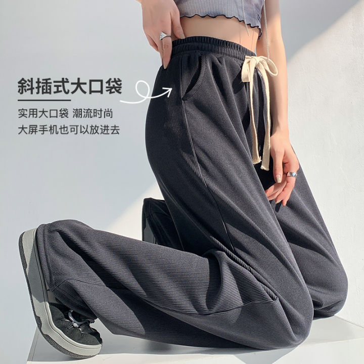 Women's%20Narrow%20Wide-Leg%20Pants%20Straight%20Sports%20Pants2023Spring%20and%20Summer%20New%20Small%20High%20Waist%20Drooping%20White%20Casual%20Pants%20-%20Image%204