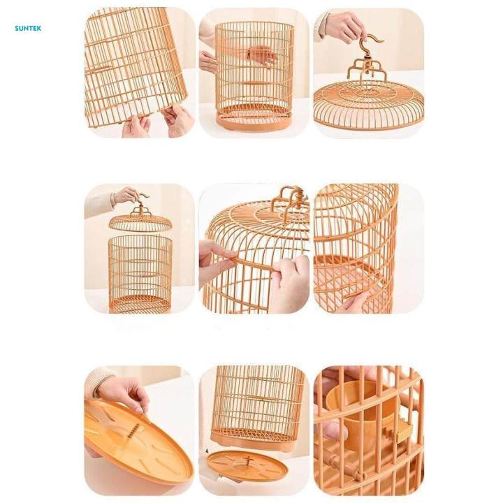 Image showcasing Parrot Stand Cage Indoor Accessories Hanging Pet House Cage for Small ...