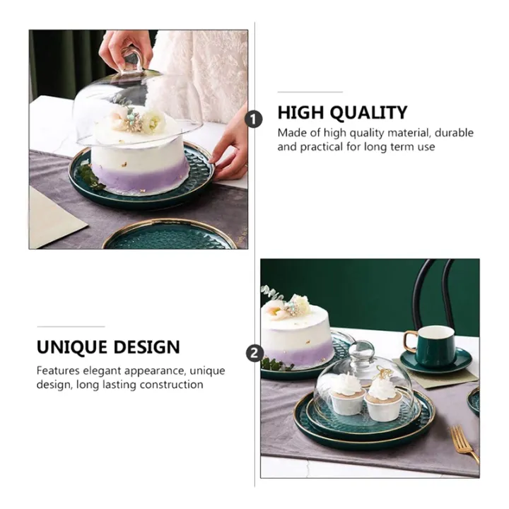 2X%20Cake%20Stand%20Cake%20Plate%20Server%20with%20Dome%20Dessert%20Cake%20Cover%20Butter%20-%20Image%204