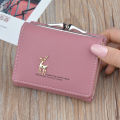 Cartoon Leather Women Wallets Pocket Ladies Purse Clutch Wallet Women Short Card Holder Cute Girls Deer Wallet Portfel.