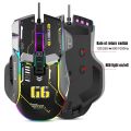 G6 RGB 12-Key Mechanical Mouse Wired Gaming Mosue Ergonomic Design 10-key Macro Programmable Setting 6-Speed Adjustable 12800DPI.