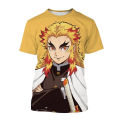 Summer Anime Demon Slayer Kimetsu no Yaiba Kamado Nezuko Kochou Shinobu Cosplay 3D Print Fashion T-Shirt Cartoon Short Sleeve.