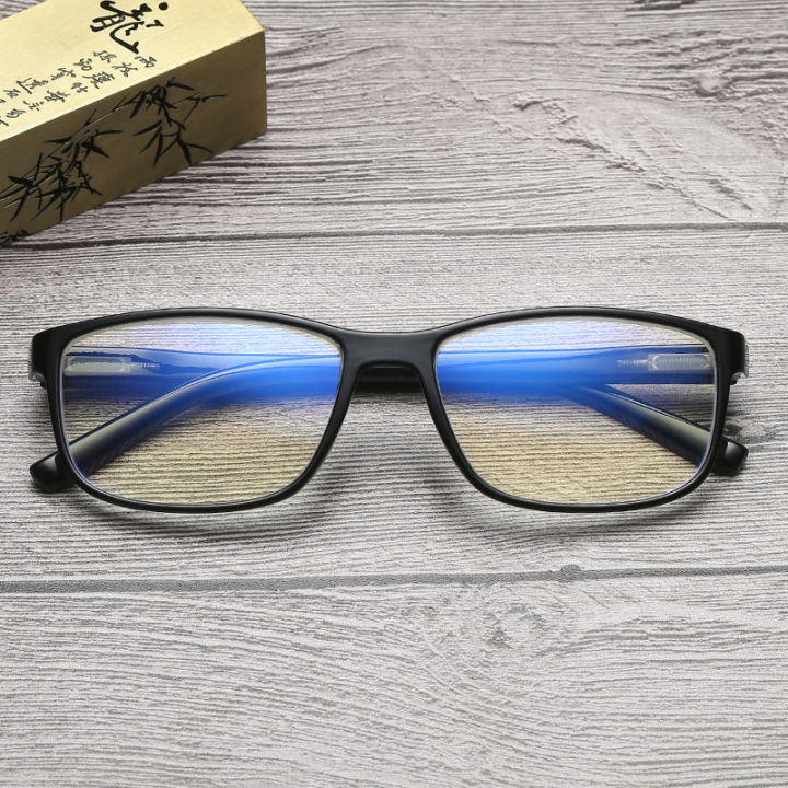 2020 European and American new cross-border large frame anti-blue light anti-radiation coated blue film high-grade reading glasses spring feet 8182