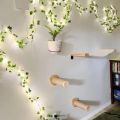 Enchanting LED Flower String Lights with Lush Green Leaves: 15 Feet of Indoor/Outdoor Fairy Lights/45. 