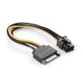 15 Pin SATA Power to 6 Pin PCI Express Riser Card Adapter Cable Power Supply Cable.