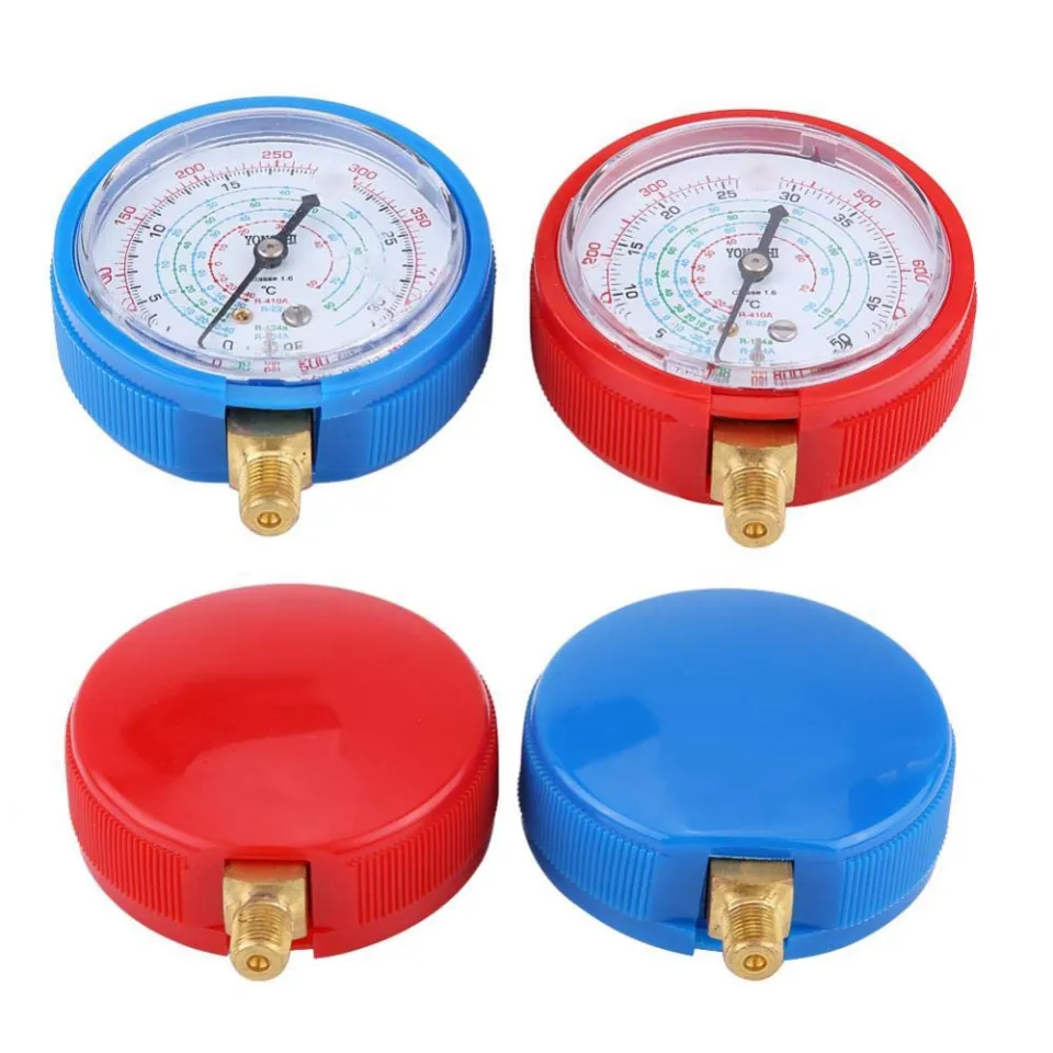Carbole Red/Blue High/Low Pressure Gauge Set – 2-PC – PSI/KPA – Dry Gauge – HVAC Refrigeration Kit