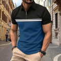 Polo T Shirt For Men Fashion Letter Printed Zipper Short Sleeve Shirts Casual Lapel Tops Summer Outdoor Loose Golf Wear Clothing KEEMEEUYZO.