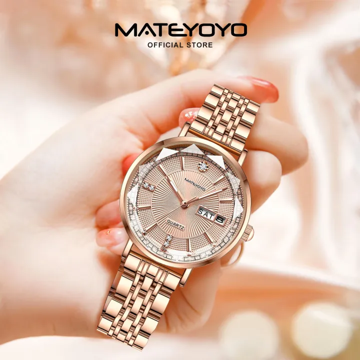 MATEYOYO%20Women%20Watches%20Diamond%20Casuals%20Retro%20Stainless%20Steel%20Strap%20Watches%20Quartz%20Watches%20Calendar%20Dial%20Luminous%20Pointer%20Watches%205ATM%20Waterproof%20Watches%20Business%20Wristwatch%20for%20Women%20Ladies%20-%20Image%205