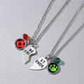 【DIV MALL】(NEW)2020 Ladybug Cat Noir Necklaces Friends Choker Half Heart Girl Friendship Love Gift.