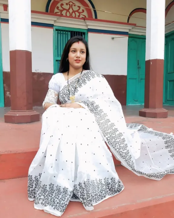 New Block Print Half Silk Saree for Women | High-Quality Traditional Hand Print Wear