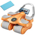 Premium 4 Wheel Ab Roller , Elbow Support Abs Roller Wheel Automatic Rebound Core Workout Equipment with Timer Knee Mat for Men Women Home Gym Fitness. 