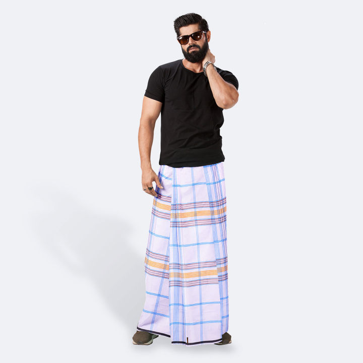Amanat Shah Lungi Saz bilash 5.5 Hand Multicolor Jori Check Design Cotton Lungi