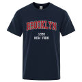 Brooklyn 1898 New York City Letter Prints T Shirt Men Creativity Tee Clothes T-Shirts Loose Summer Tshirt Cotton Breathable Tops. 