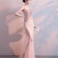 Evening Gown Women's Banquet High-End Generous Long Temperament Gorgeous Host Socialite Dress Fishtail.