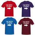 Funny I'm with Stupid T Shirts Humor Graphic Cotton Streetwear Short Sleeve O-Neck Harajuku T-shirt Mens Clothing.
