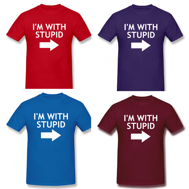 Funny%20I'm%20with%20Stupid%20T%20Shirts%20Humor%20Graphic%20Cotton%20Streetwear%20Short%20Sleeve%20O-Neck%20Harajuku%20T-shirt%20Mens%20Clothing%20-%20Image%202