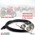 Motorcycle  2 Pin  12V  Waterproof Metal (Aluminum Alloy) Handlebar Switch- 1 Piece. 