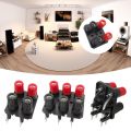Audio Amplifier Terminal Block Bend Pin 4/6Position 4mm Banana Socket 4 6Position External Wiring Socket External Audio Jack Speaker Terminal Block Connector Banana Plug Speaker Amplifier Screw Post.