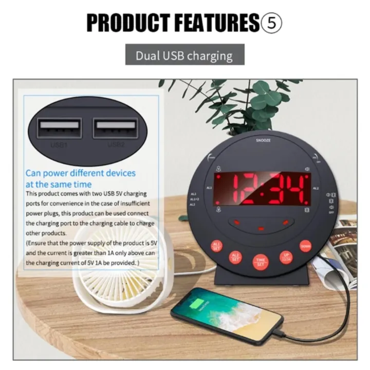 Super%20Loud%20Alarm%20Clock%20High%20Volume%20Digital%20Large%20Display%20Bed%20Shaker%20Bedroom%20Clock%20USB%20Charging%20LED%20Display%20for%20Heavy%20Sleepers%20Home%20Use%20Wake-up%20Aid%20%20Management%20Auditory%20Impaired%20-%20Image%203