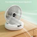 New Desktop Fan Folding Shaking Head Electric Fan Rechargeable Portable Fan Mini Low Noise Strong Wind 3 Speed Table Wall Fan.