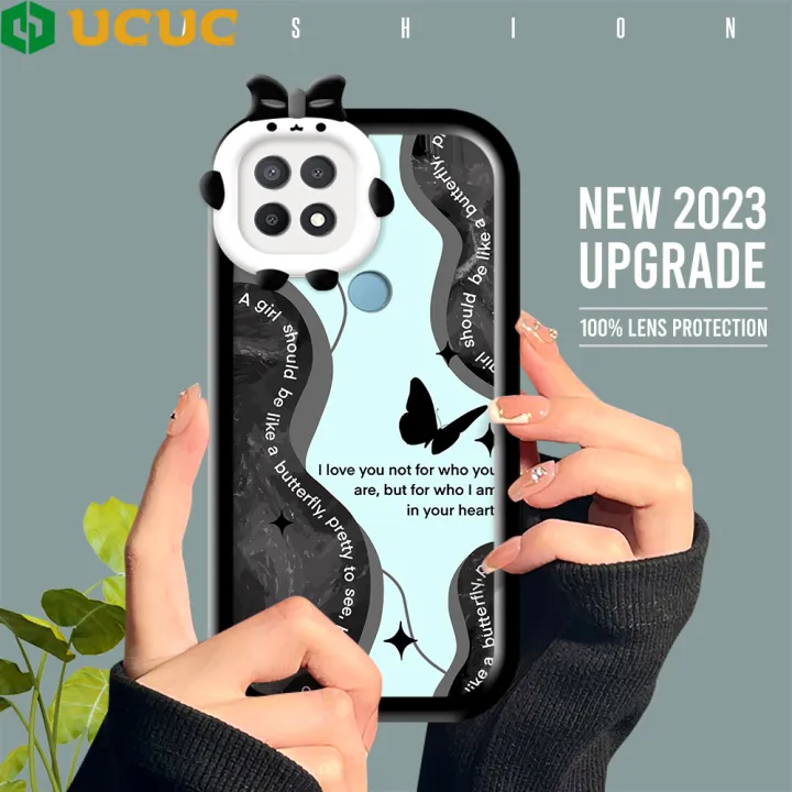 UCUC%20for%20OPPO%20A15%20A15S%20Back%20Cover%20Elegantly%20Painted%20Butterfly%20Monster%20Lens%20Phone%20Case%20Thin%20Hard%20Drop%20Resistant%20Protective%20Cover%20for%20Girls%20-%20Image%202