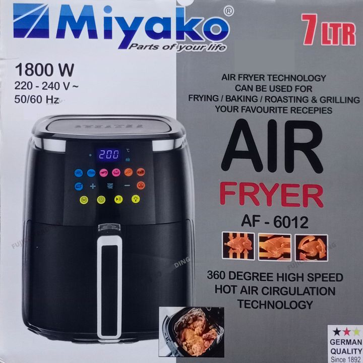 7 Liter Miyako Air Fryer AF-6012 Digital Touch Control Panel