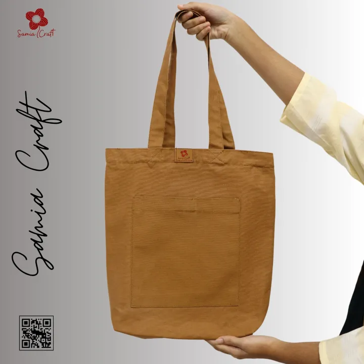 SamiaCrafts%20Canvas%20Tote%20Bag%20Exclusive%20Design%20with%20Outside%20Pocket%20Shopping%20Bag%20/College%20University%20Bag,%20Tote%20Bag%20with%20Zipper%20-%20Image%204