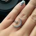 Butterfly Rings for Women Bling Crystal Rhinestones Finger Ring for Girls with Chain Tassel Finger Tip Rings.