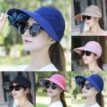 Women's Anti-UV Fashion Wide Brim Summer Beach Sun Outdoor Hiking Folding Hat. 