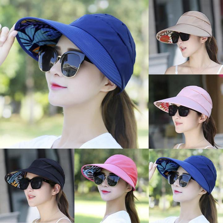Women's Anti-UV Fashion Wide Brim Summer Beach Sun Outdoor Hiking Folding Hat