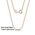 Rinntin 925 Sterling Silver Cable Link Chain Necklace for Women 45cm/50cm/55cm Simple Women's Neck Chain Silver Jewelry SC06. 