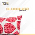 Cotton Cushion Cover, Red & White, (18"x18"), 1 Pcs. 