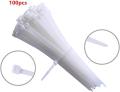 12 Inch (Pack Of 100) White Nylon Zip Wire Wrap Heavy Duty Self Locking Plastic Cable Ties - Multi Plug. 