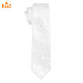White Premium Quality Elegant Bloom Floral Impression Weave Tie For Men. 