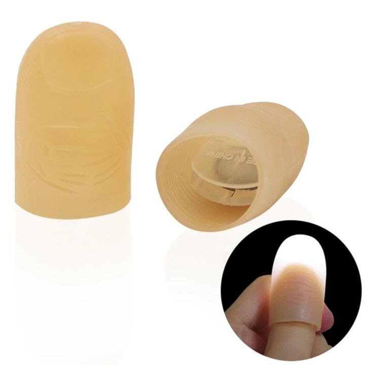 (New)2pc LED light up thumb tip Kuo prank magic party trick prop kid toy