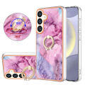 Marble Pattern Ring Holder Slim Phone Case For Samsung Galaxy S24 Ultra Phone Case Metal Kickstand Cover.