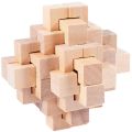 2pcs Wood Puzzle Brain Teaser Toy Games :1pcs Interlocking Puzzle & 1pcs Tetrakaidecahedron Lock Logic Puzzle Tik Tok. 