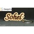 Laser Engraved Wooden Key Ring (Thickness: 6 mm, Width: 65 mm, Height: 30.35 mm)) A. 