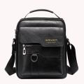 Vintage PU Crossbody Bags Mens Leather Mobile Phone Pouch Multi-pocket Men Shoulder Bag Solid Waterproof for Travel Business. 