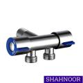 G1/2 Steel 1 Inlet 2 Outlet Angle Valve Double Handle Control Cold Water Tap.