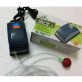 Aquarium Air Pump (Single Output Full Set) - Fish Tank Single Nozzle Oxygen Air Pump with Air Bubbling Stone Accessories (5 Feet Pipe, Air Bubble Stones, Air flow Controller). 