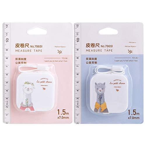 Deli 79651 leather rolls cute cartoon volume, waist circumference mini small measuring soft ruler soft ruler clothing meter