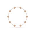 【In-demand】 Direct Supply Yellow Black Agate Ten Flower Necklace Double-Sided Four-Leaf Clover Clavicle Chain NOVEMBER'S Luxury. 