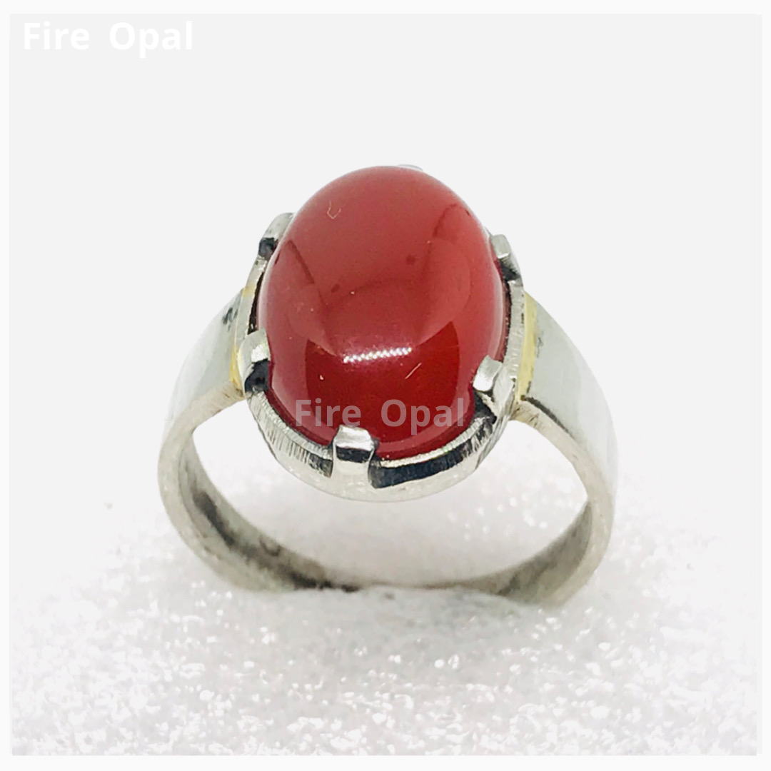 Natural Akik Ring /Agate Ring (Carnelian) / Metal Stainless Steel / Ruff Usable