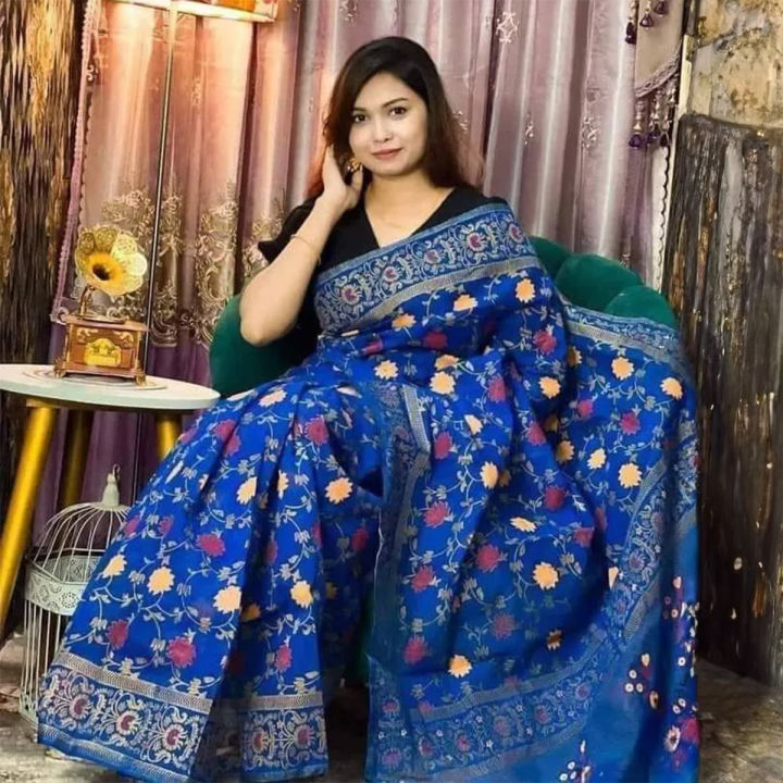 Half silk Screen Print Saree for Women - Elegant and Traditional
