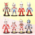 8pcs/set Ultraman Zero Ultraman Tiga Action Figure Dolls For Children Christmas Gift.