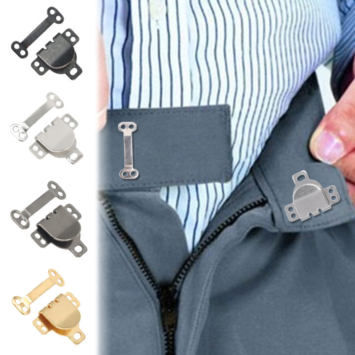 Metal Trouser Hook Buckle Men's/Double Hook Suit Trouser Hook Women's Skirt/Button Adjustment Buckle Concealed Buckle