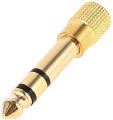 Gold 1/8 3.5mm Female to 6.5mm 1/4 Male Headphone Stereo Audio Jack Adapter Plug.